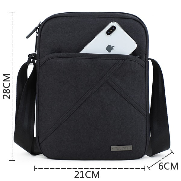 TINYTA Men's bag light Men Shoulder Bag for 9.7'pad 8 pocket Waterproof Casual crossbody bag Black Canvas Messenger bag shoulder